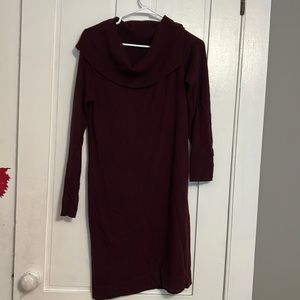 maroon longsleeve dress banana republic dress